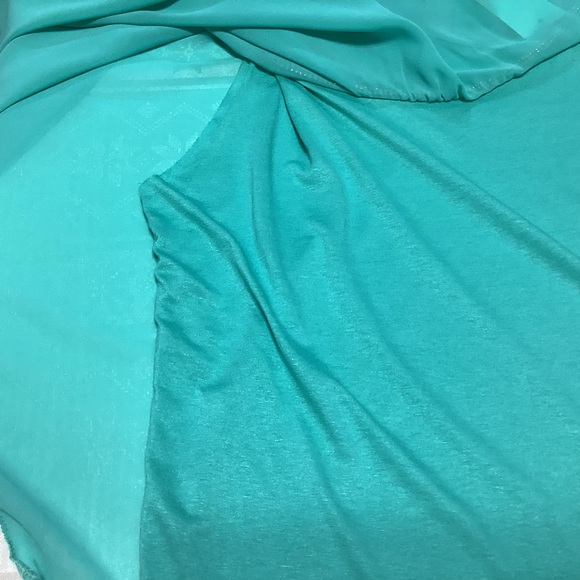 Italy Moda Top Women’s Size Large Chiffon Overlay Loose Fit Lined Formal Resort - Picture 5 of 12